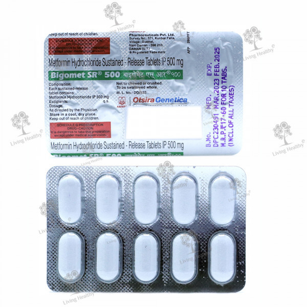 BIGOMET SR 500 MG TAB (10TAB)