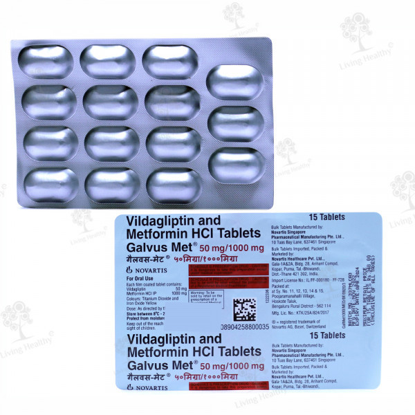 GALVUS MET 50 MG/ 1000MG TAB (15 TAB)