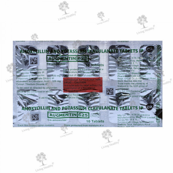 AUGMENTIN DUO 625 MG TAB (10 TAB)