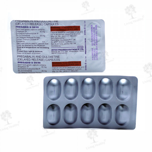 PREGABID D 50/20 MG  (10 CAP)